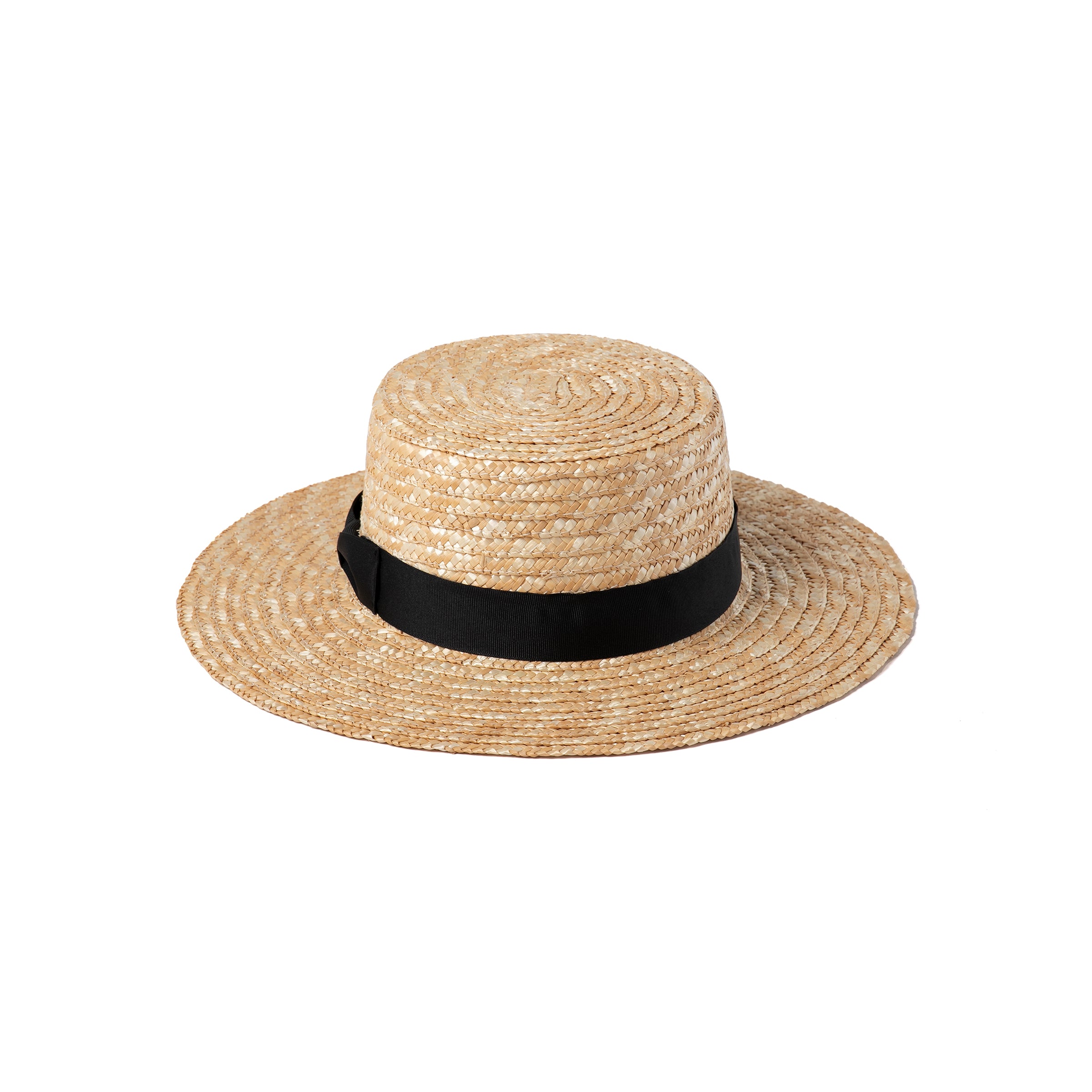 The Spencer Boater - Straw Boater Hat in Black | Lack of Color