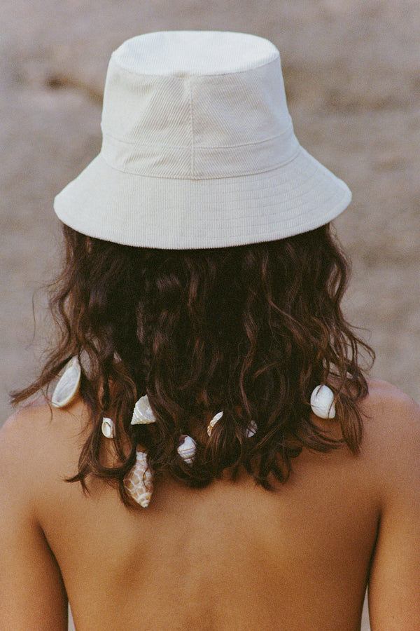 Dunes Bucket - Corduroy Bucket Hat in Beige