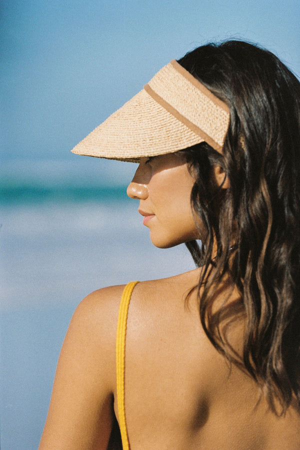 Linen Visor - Straw Cap in Natural