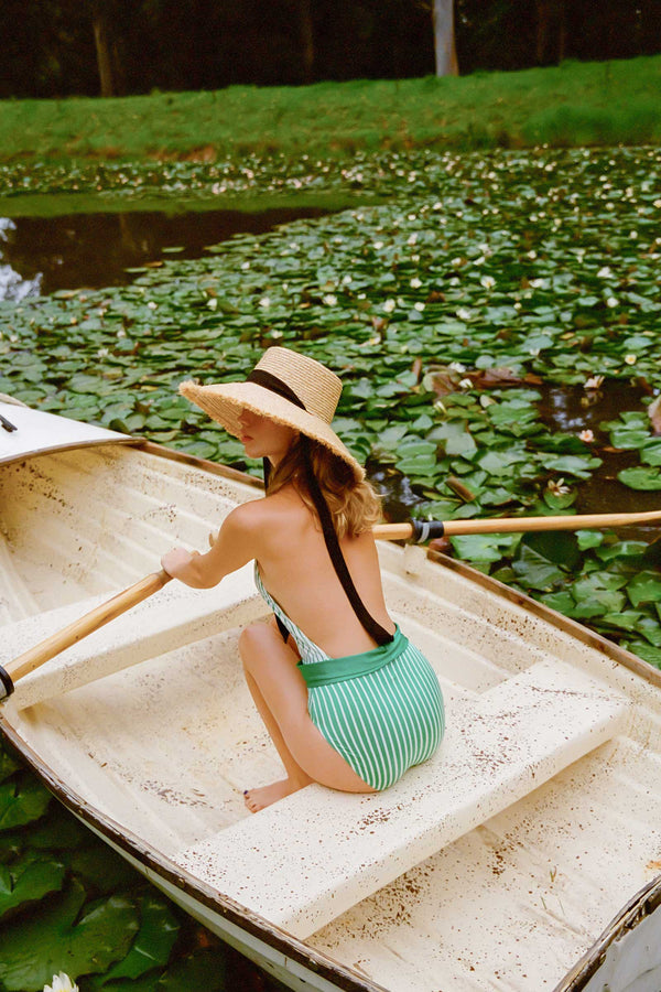 Paloma Sun Hat - Straw Boater Hat in Natural