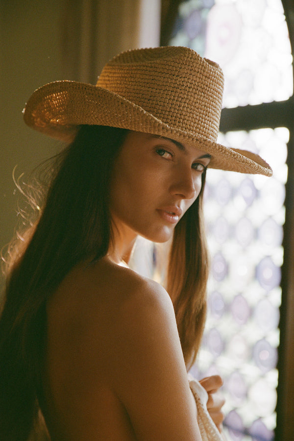 Raffia Cowboy - Straw Cowboy Hat in Natural