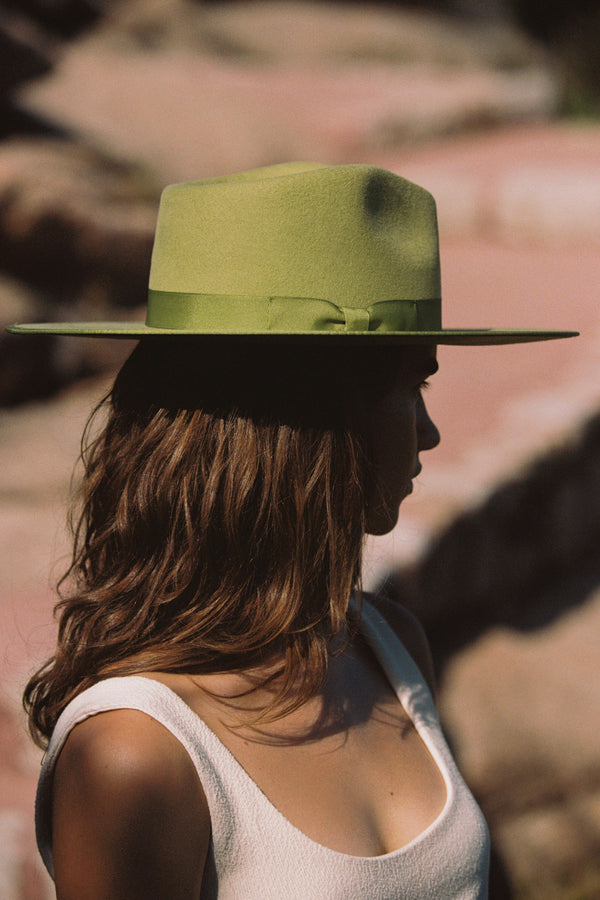 Cactus Rancher - Wool Felt Rancher Hat in Green