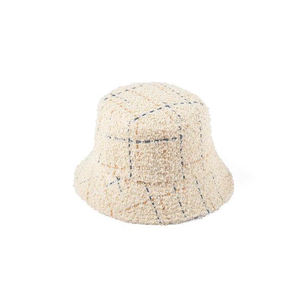Cindy Bucket - Tweed Bucket Hat in Beige