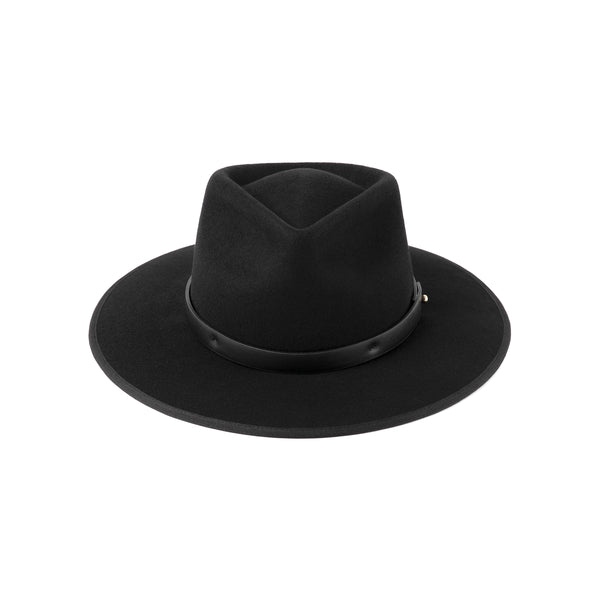 Diego - Wool Felt Fedora Hat in Black