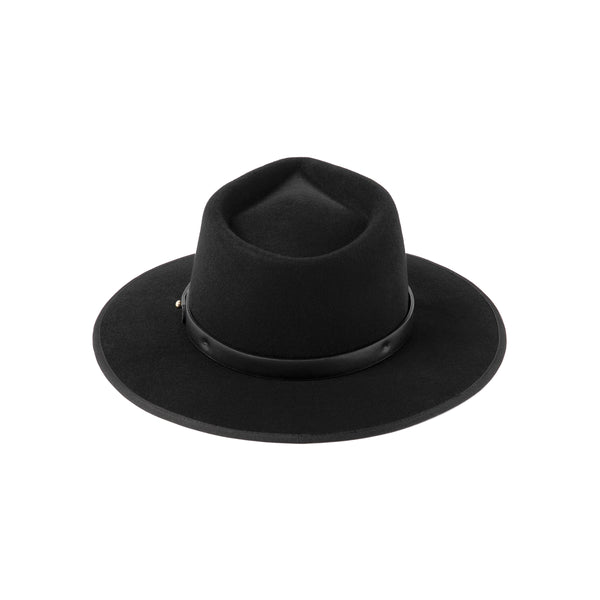 Diego - Wool Felt Fedora Hat in Black