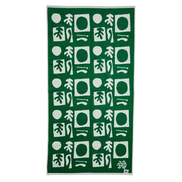 Kids Formes Beach Towel - Cotton in Green