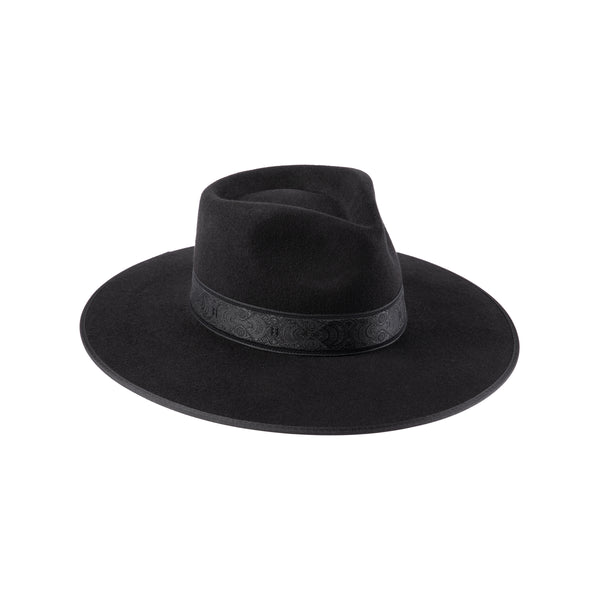 Noir Rancher Special - Wool Felt Fedora Hat in Black