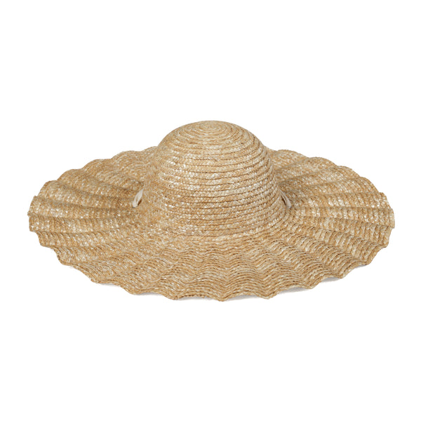 Scalloped Dolce Hat - Straw Boater Hat in Natural
