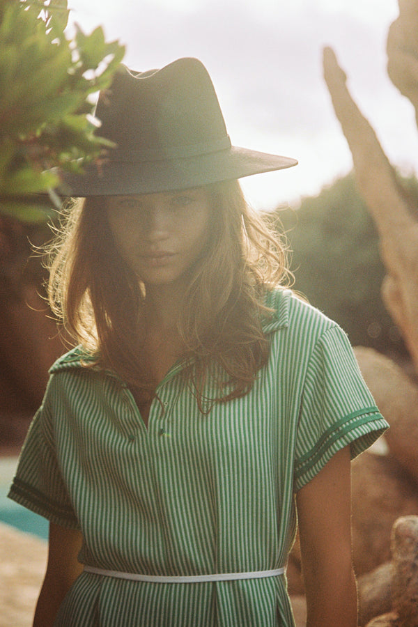 The Grove - Wool Felt Fedora Hat in Black