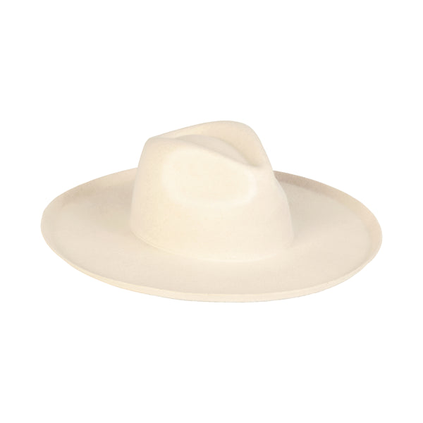 The Melodic Fedora - Wool Felt Fedora Hat in White