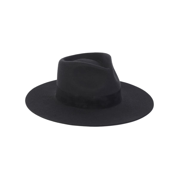 The Mirage - Wool Felt Fedora Hat in Black
