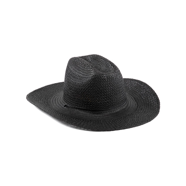 The Outlaw - Straw Cowboy Hat in Black