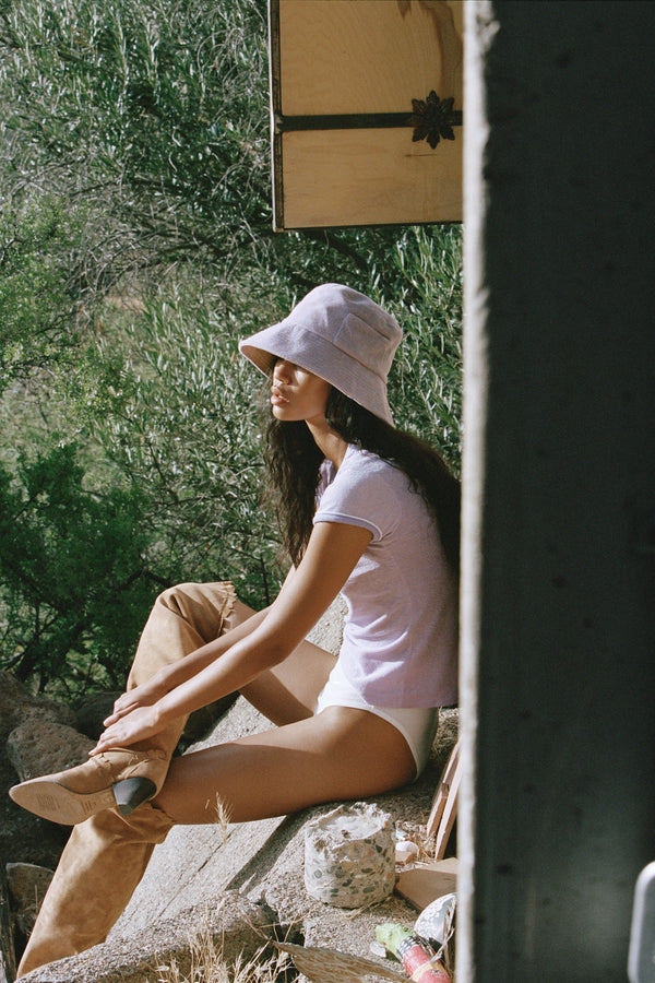 Wave Bucket - Cotton Bucket Hat in Pink