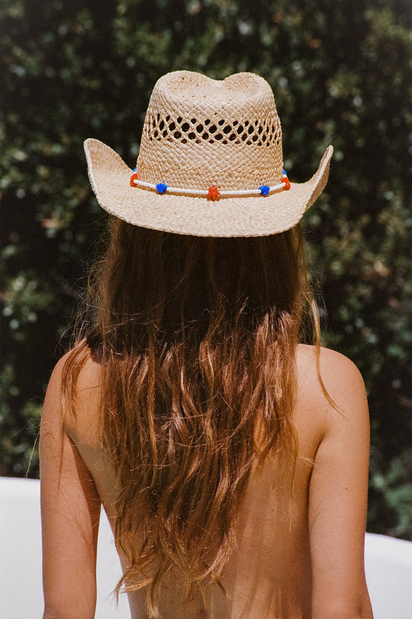 The Desert Cowboy - Straw Fedora Hat in Natural